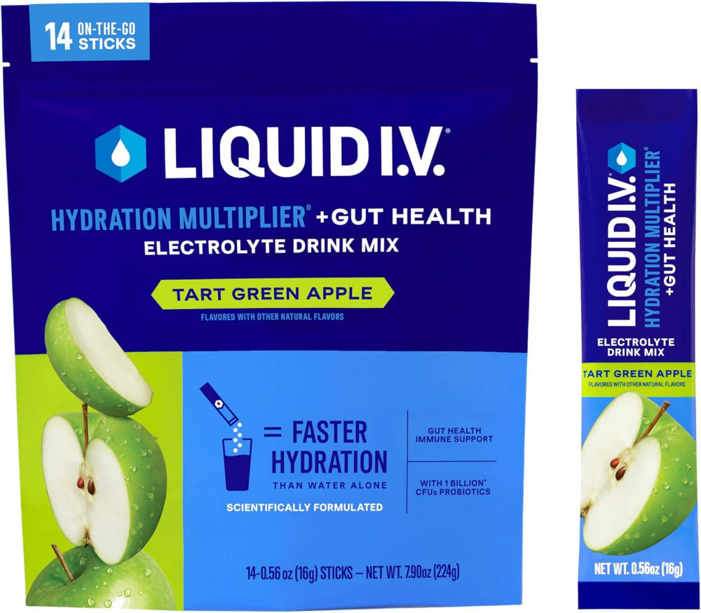  Hydration Powder Packets Tart Green Apple Electrolyte Drink Mix 14 Servings (Pack of 1)